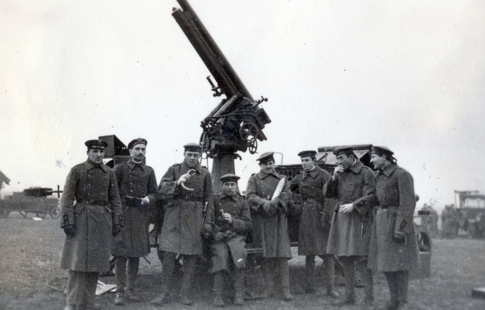 Hungary, Hajmáskér, a Magyar Királyi Folyamőrség légvédelmi gépágyúja, a felvétel egy gyakorlat alkalmával készült., 1933, Alföldy Mari, pretzel, ammunition, Anti aircraft cannon, air defense, commercial vehicle, river guard, tableau, Fortepan #226598