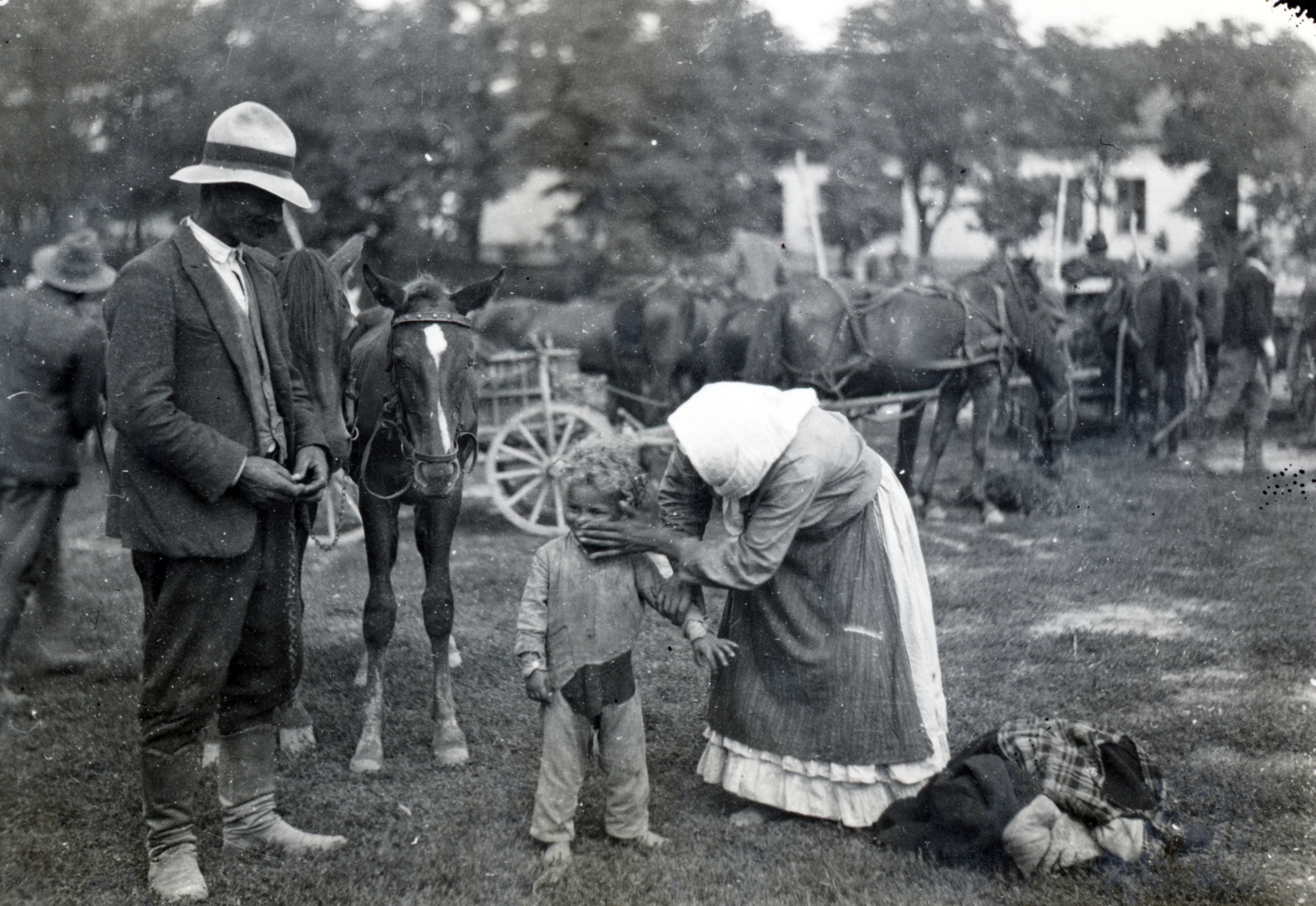 1931, Alföldy Mari, family, Horse-drawn carriage, Fortepan #226622