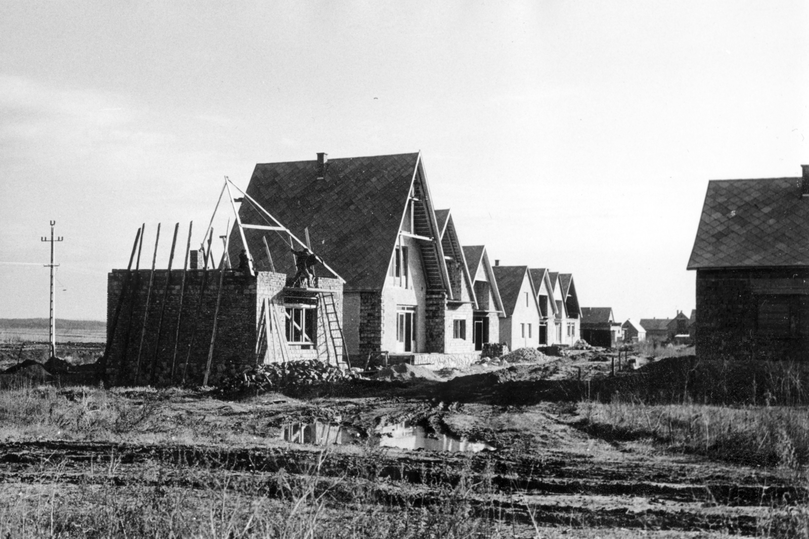 1978, Középületépítő Vállalat - Kreszán Albert - Koczka András - Kemecsei József, construction, Fortepan #226816