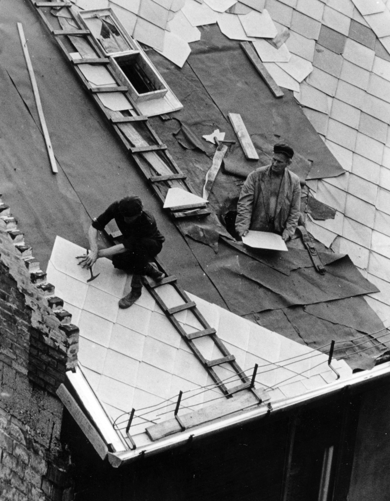 1976, Középületépítő Vállalat - Kreszán Albert - Koczka András - Kemecsei József, palatető, Best of, Fortepan #226834