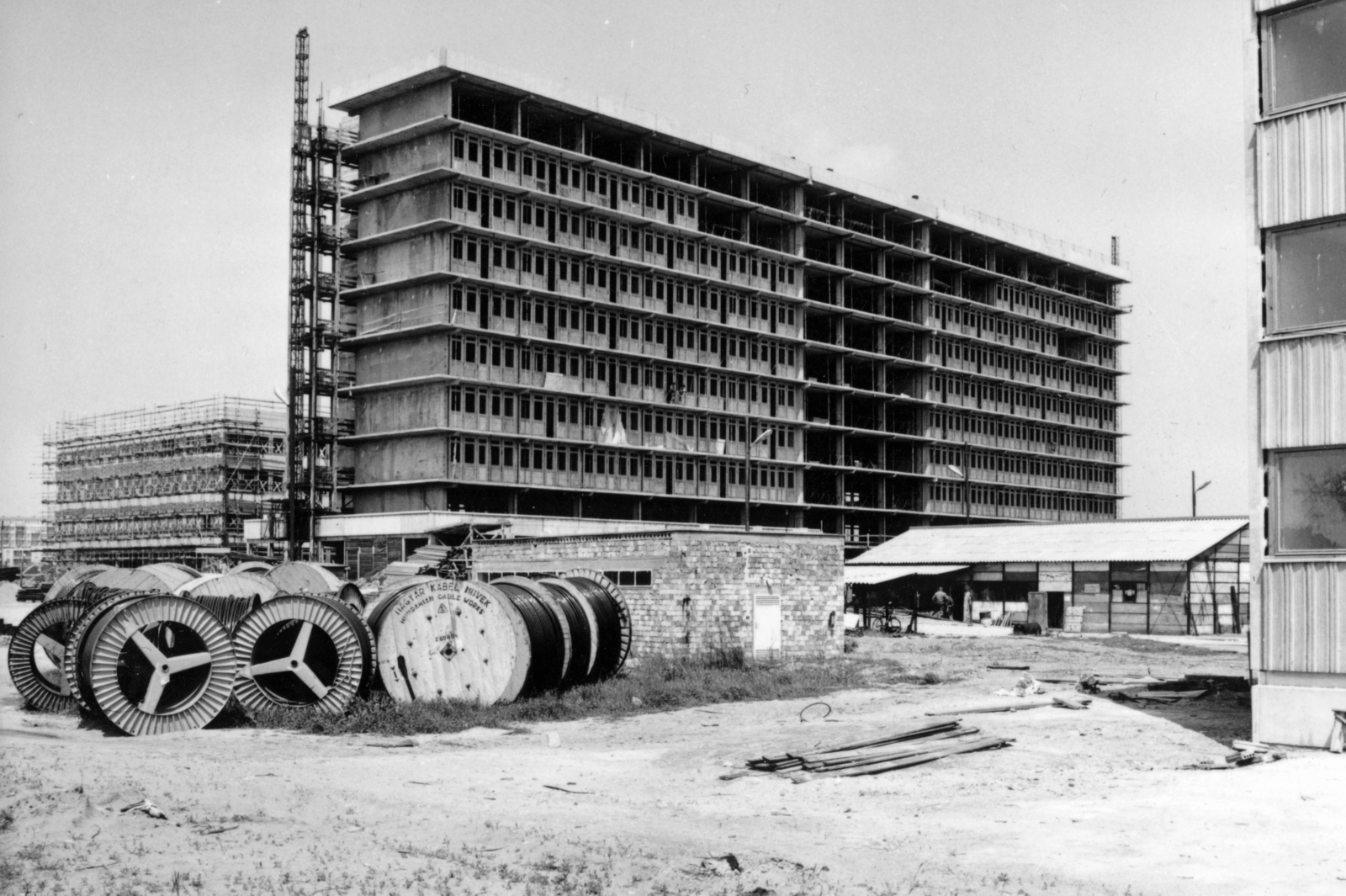 Magyarország, Budapest XX., Köves út 1., a Jahn Ferenc Dél-pesti Kórház és Rendelőintézet építkezése., 1978, Középületépítő Vállalat - Kreszán Albert - Koczka András - Kemecsei József, Budapest, Fortepan #226894