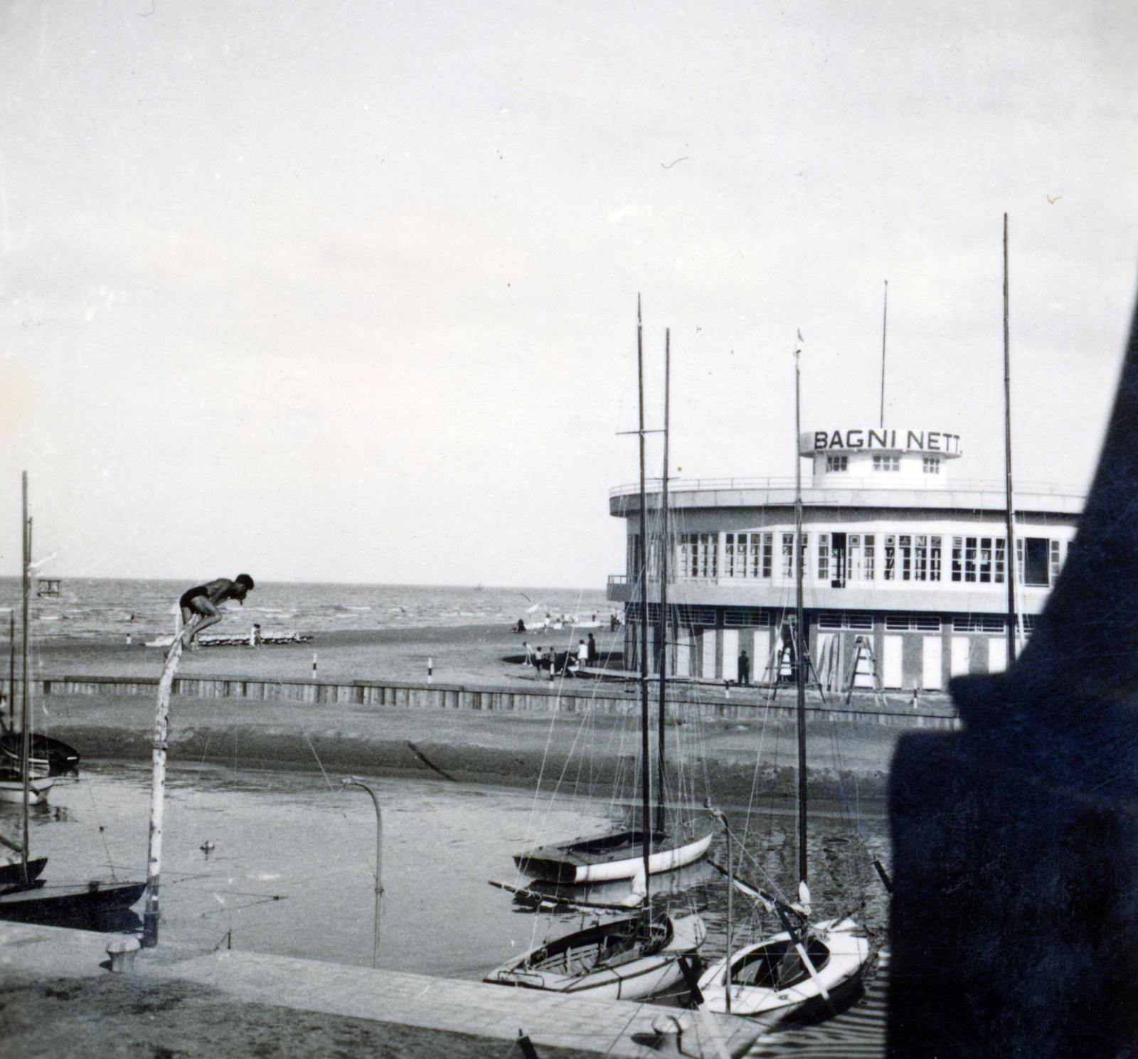 Italy, Rimini, Piazzale Kennedy, Bagni Nettuno (Neptun fürdő)., 1937, Fortepan/Album076, Fortepan #227056