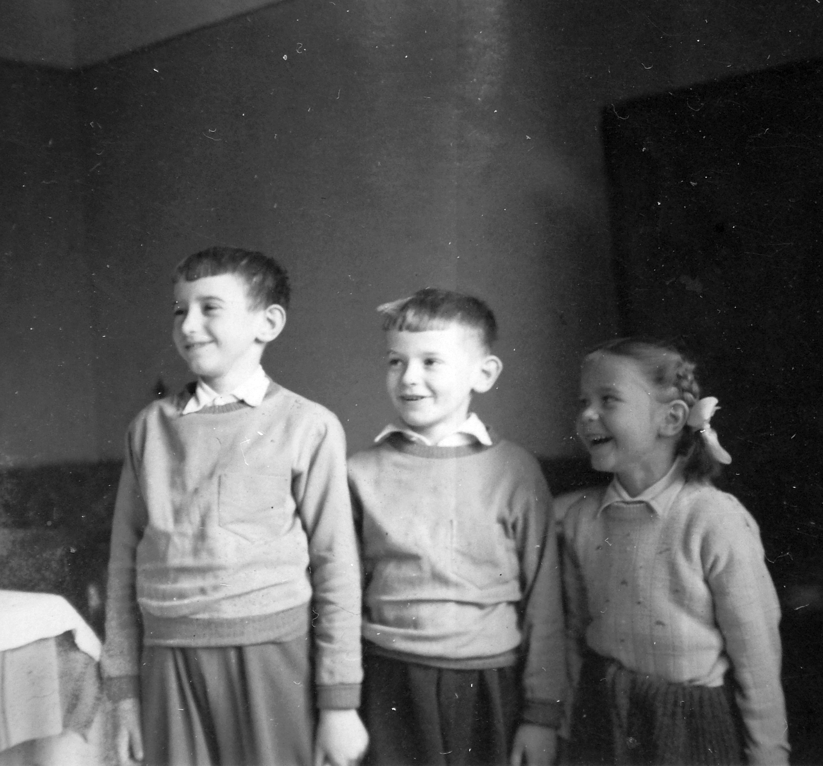 1947, Wein Sarolta, gyerek, nagyság szerint, hárman, Fortepan #22716