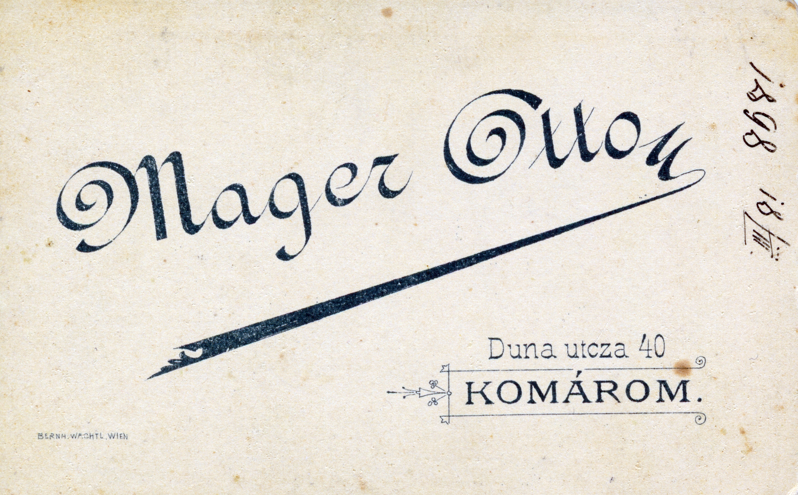 Komarno, 1900, Perlaki Rózsa, verso, studio, photographer, Fortepan #227233