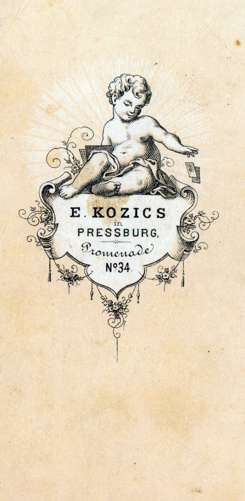 Slovakia, Bratislava, Promenade 34., Kozics fényképész., 1900, Perlaki Rózsa, verso, photographer, studio, Fortepan #227238
