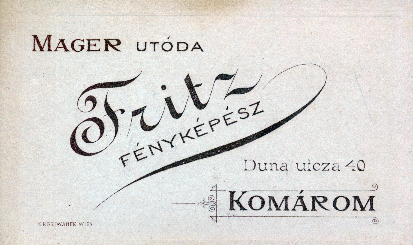 Komárom, 1901, Perlaki Rózsa, hátlap, fényképész, műterem, Fortepan #227263