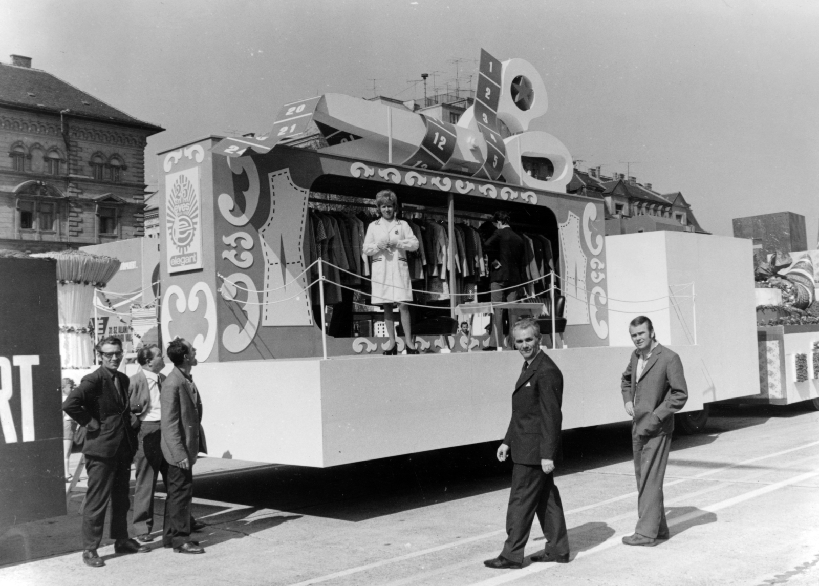 1970, Vízkelety László, ad truck, textile industry, Fortepan #227295