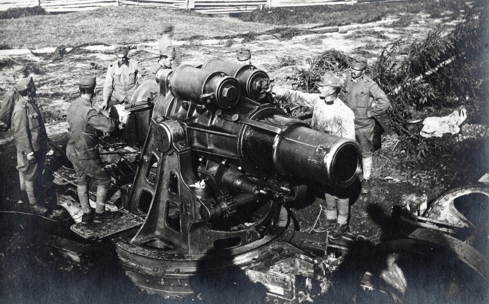 1916, Vízkelety László, első világháború, löveg, ágyú, Skoda 30.5, Fortepan #227307