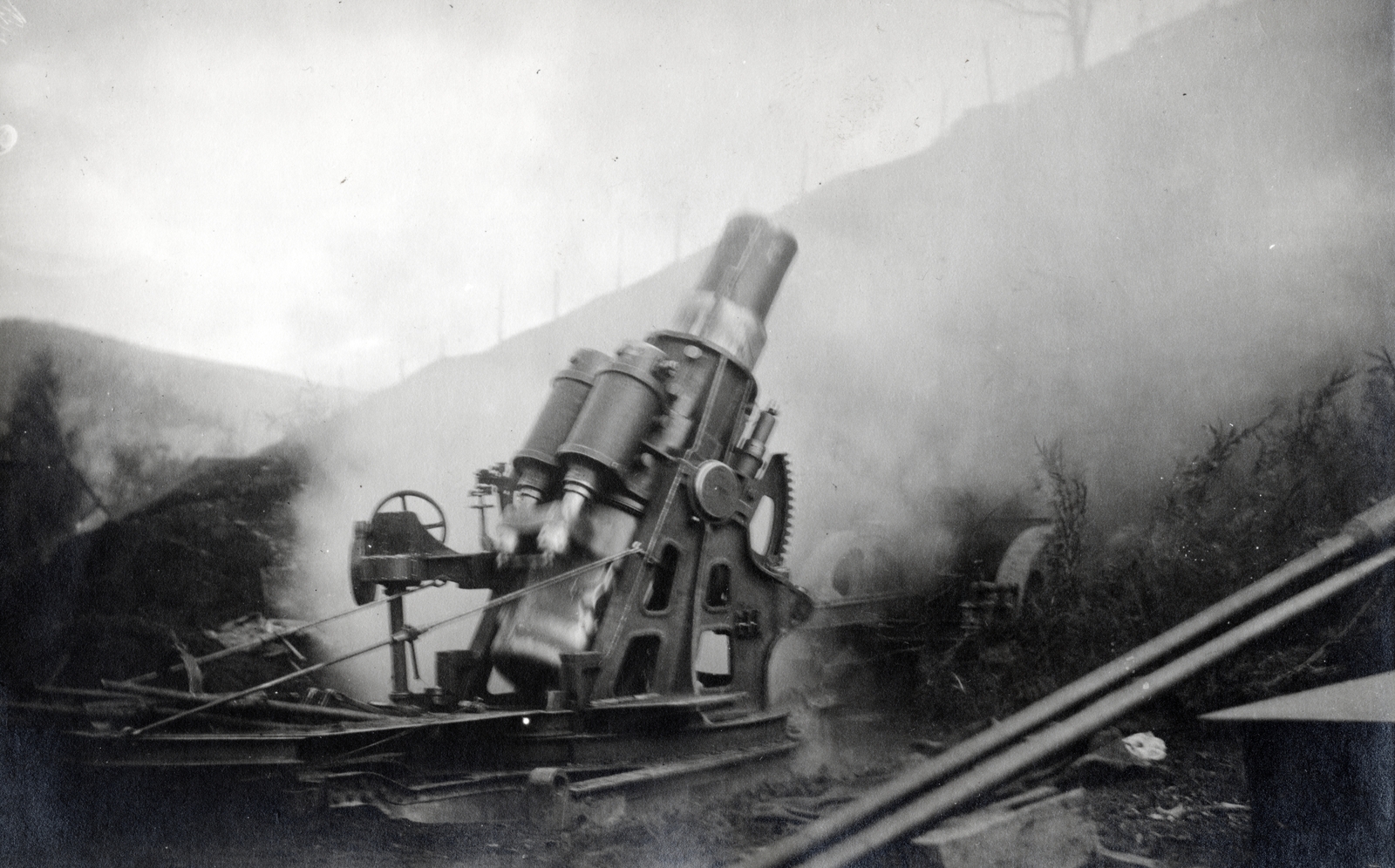 1916, Vízkelety László, First World War, ordnance, cannon, Skoda 30.5, Fortepan #227308