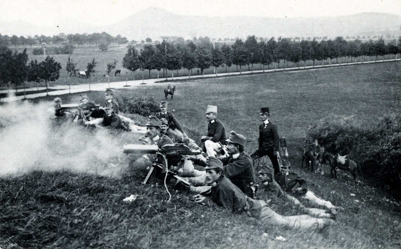 1915, Vízkelety László, machine gun, manoeuvre, Fortepan #227337