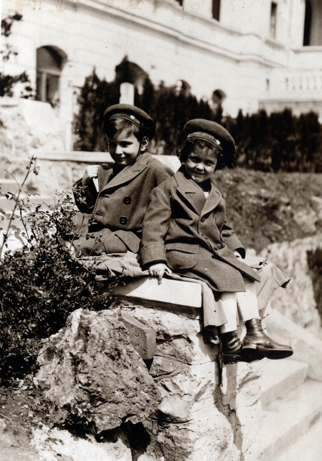 1921, Vízkelety László, dupla soros kabát, testvérek, Fortepan #227441