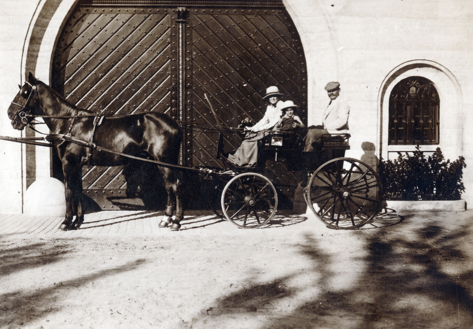 1923, Vízkelety László, árnyék, család, fogat, Fortepan #227445