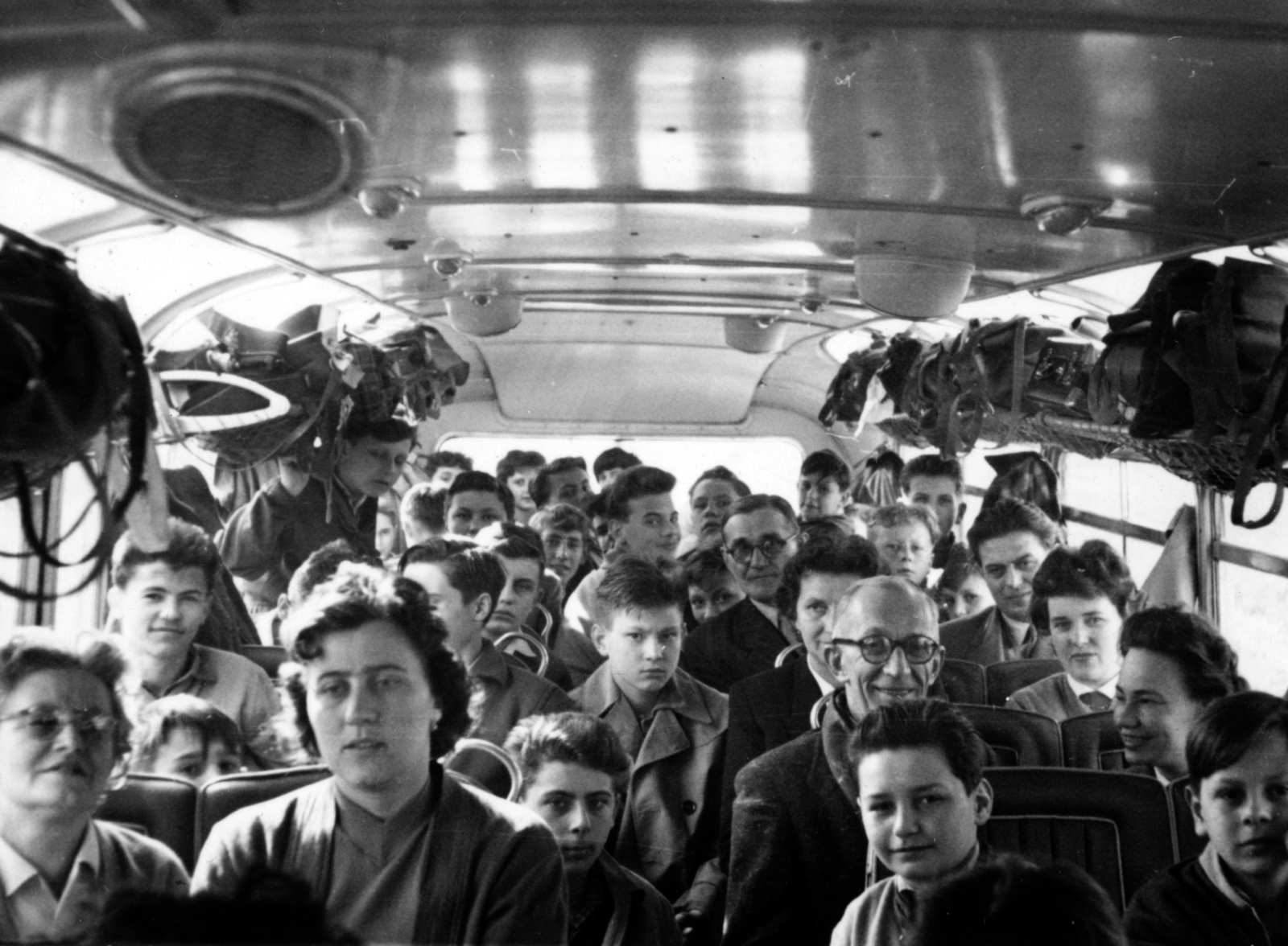 1960, Vízkelety László, vehicle interior, mass, cabin, bus, Fortepan #227533