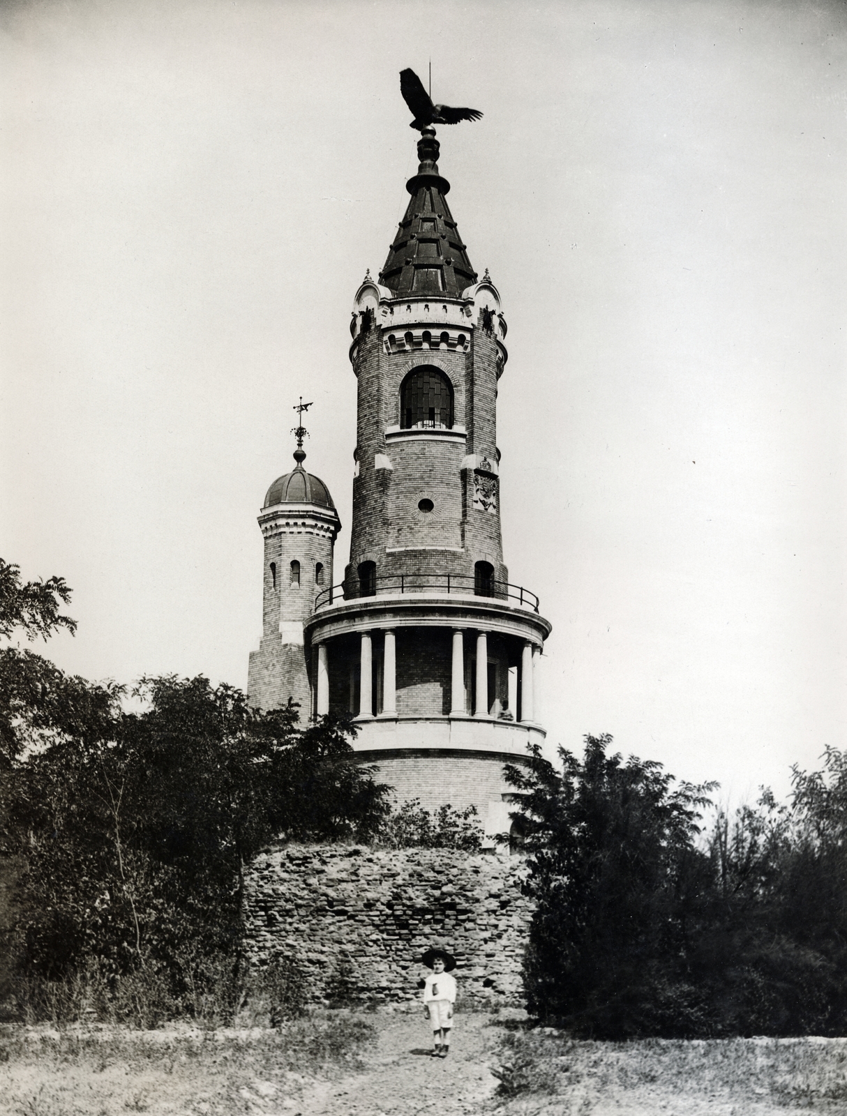 Serbia, Zemun, Ezredévi emlékmű (Róna József, Bezerédi Gyula, 1896.)., 1912, Vízkelety László, Turul sculpture, Fortepan #227591