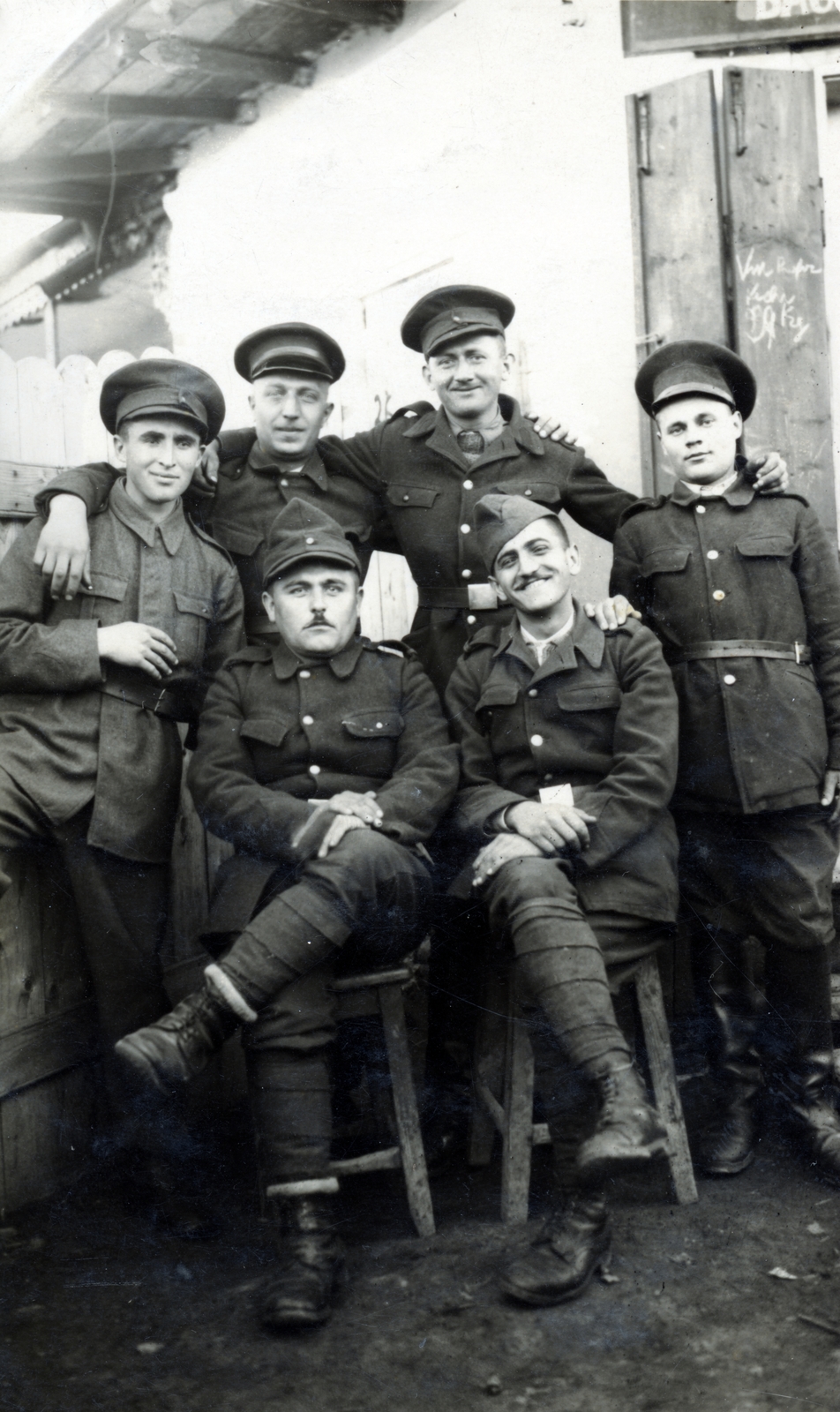 1937, Vízkelety László, karok a vállon, katona, csoportkép, Fortepan #227602