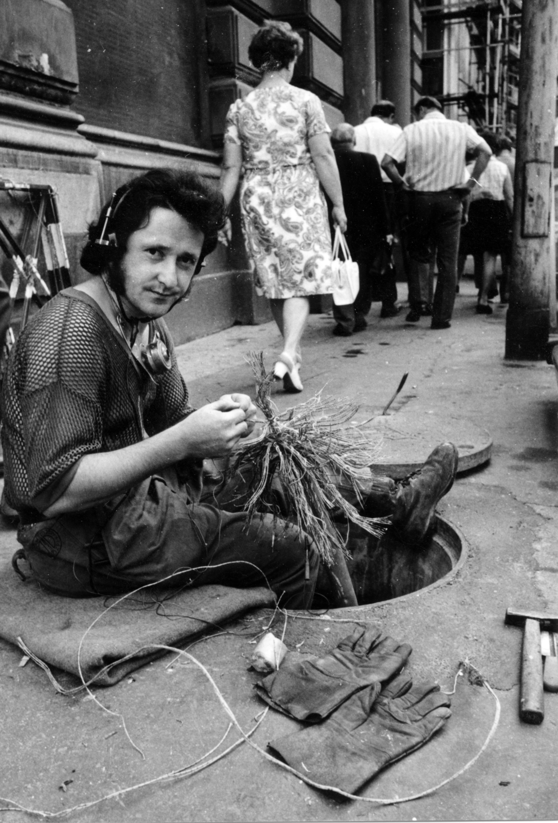 1972, Középületépítő Vállalat - Kreszán Albert - Koczka András - Kemecsei József, Best of, post, cable, artisan, Fortepan #227733