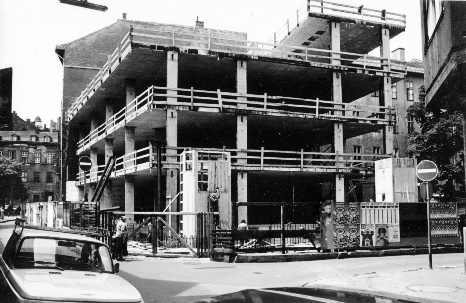 Magyarország, Budapest V., Bástya utca - Fejér György utca sarok, a Bástya Óvoda építése., 1979, Középületépítő Vállalat - Kreszán Albert - Koczka András - Kemecsei József, Budapest, Fortepan #227901