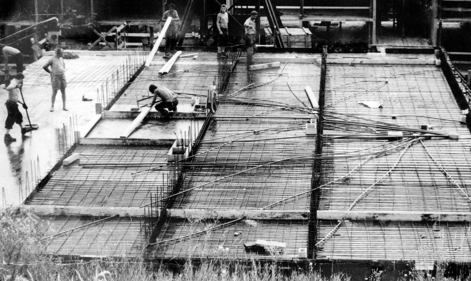1974, Középületépítő Vállalat - Kreszán Albert - Koczka András - Kemecsei József, vasbeton födém, Fortepan #227960