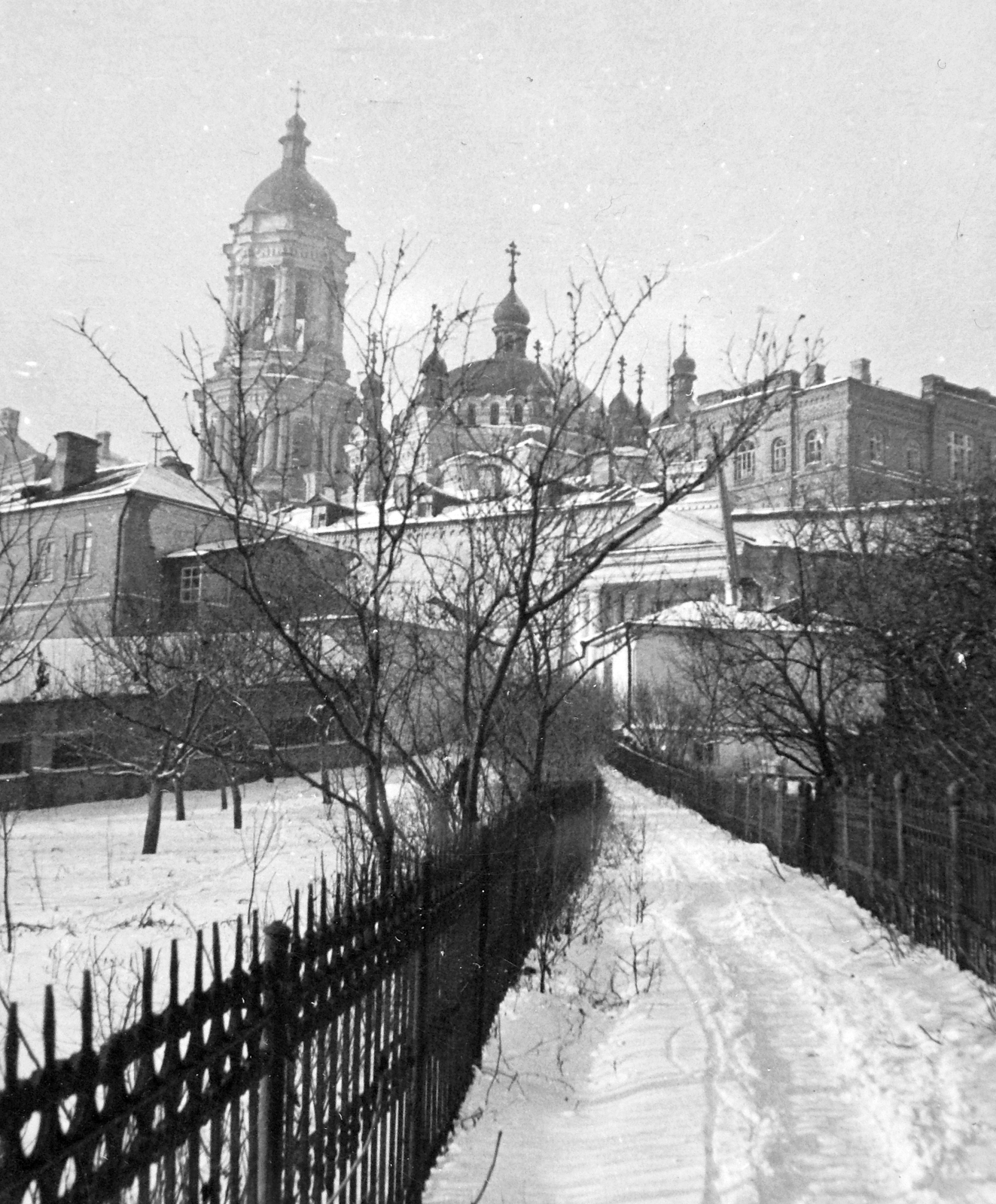 Ukraine, Kyiv, Pecserszka Lavra barlangkolostor., 1942, Ungváry Krisztián, winter, church, Greek Orthodox Church, monastery, Eastern Orthodox Church, Fortepan #22823