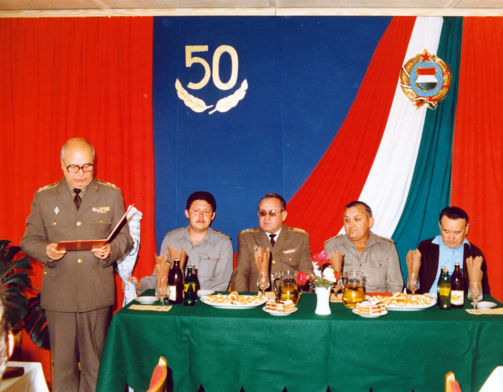 1986, Ötvös János, flag, soldier, Fortepan #228345