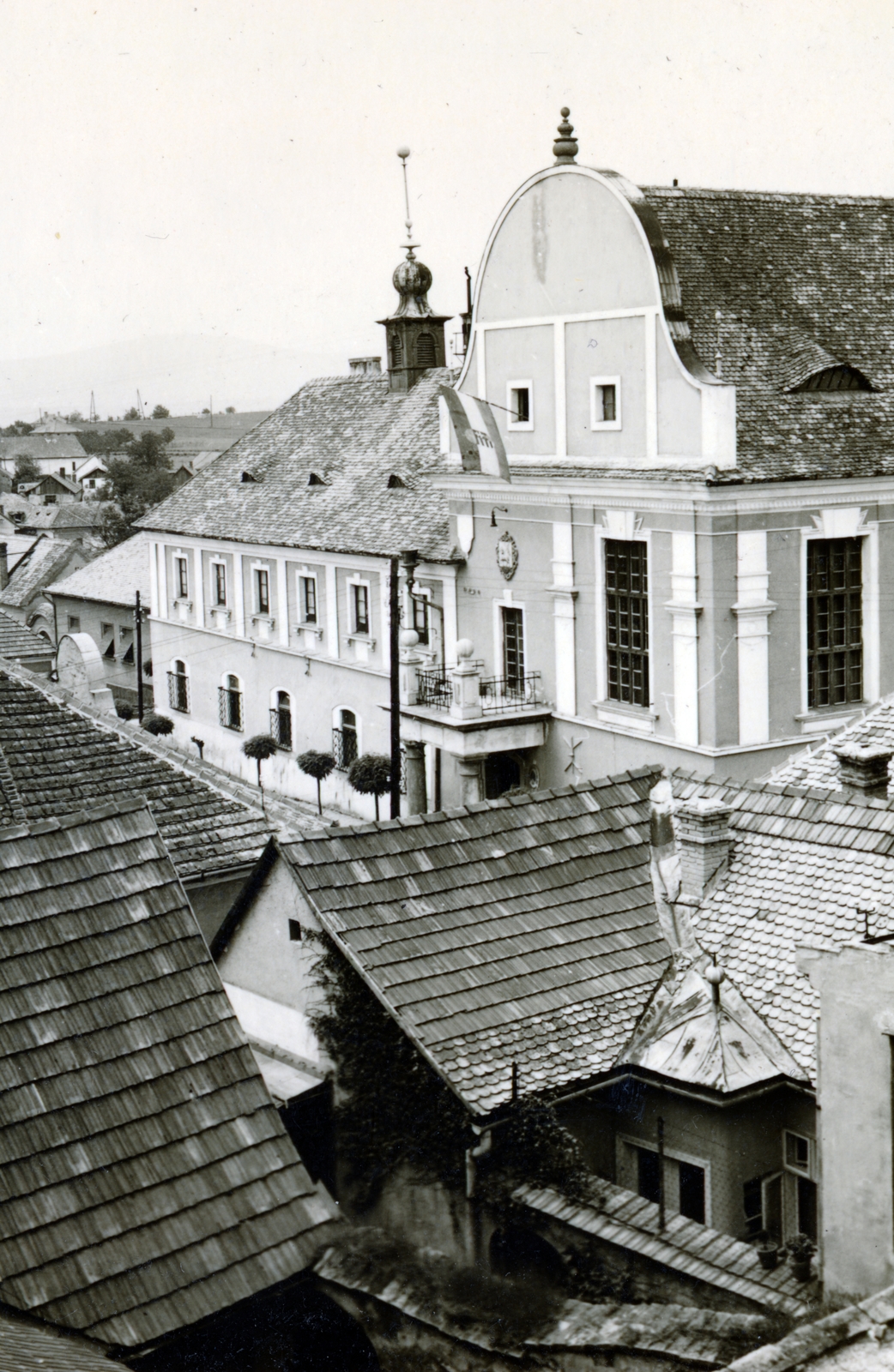 Magyarország, Szentendre, kilátás a Várdombról a Városháza felé., 1938, Flanek-Falvay-Kováts, Fortepan #228484