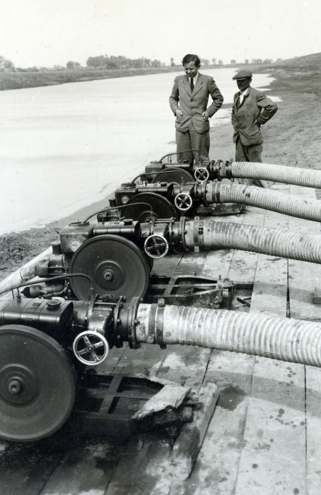 Hungary, Köröstarcsa, 200 holdas rizsföld szivattyútelepe., 1938, Flanek-Falvay-Kováts, pump, Fortepan #228492