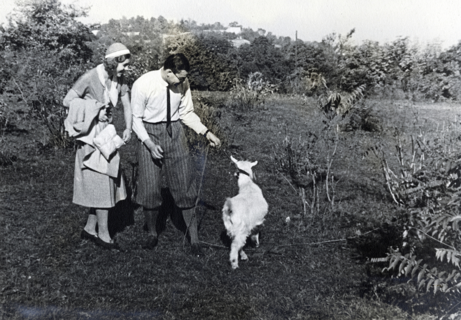 1936, Flanek-Falvay-Kováts, emberpár, kecske, Fortepan #228521