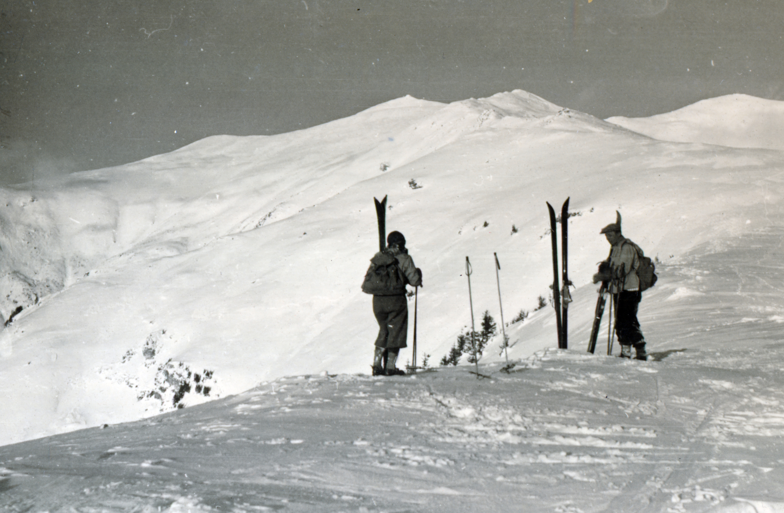 Romania,Transylvania, Radnai-havasok., 1935, Flanek-Falvay-Kováts, skiing, Fortepan #228536