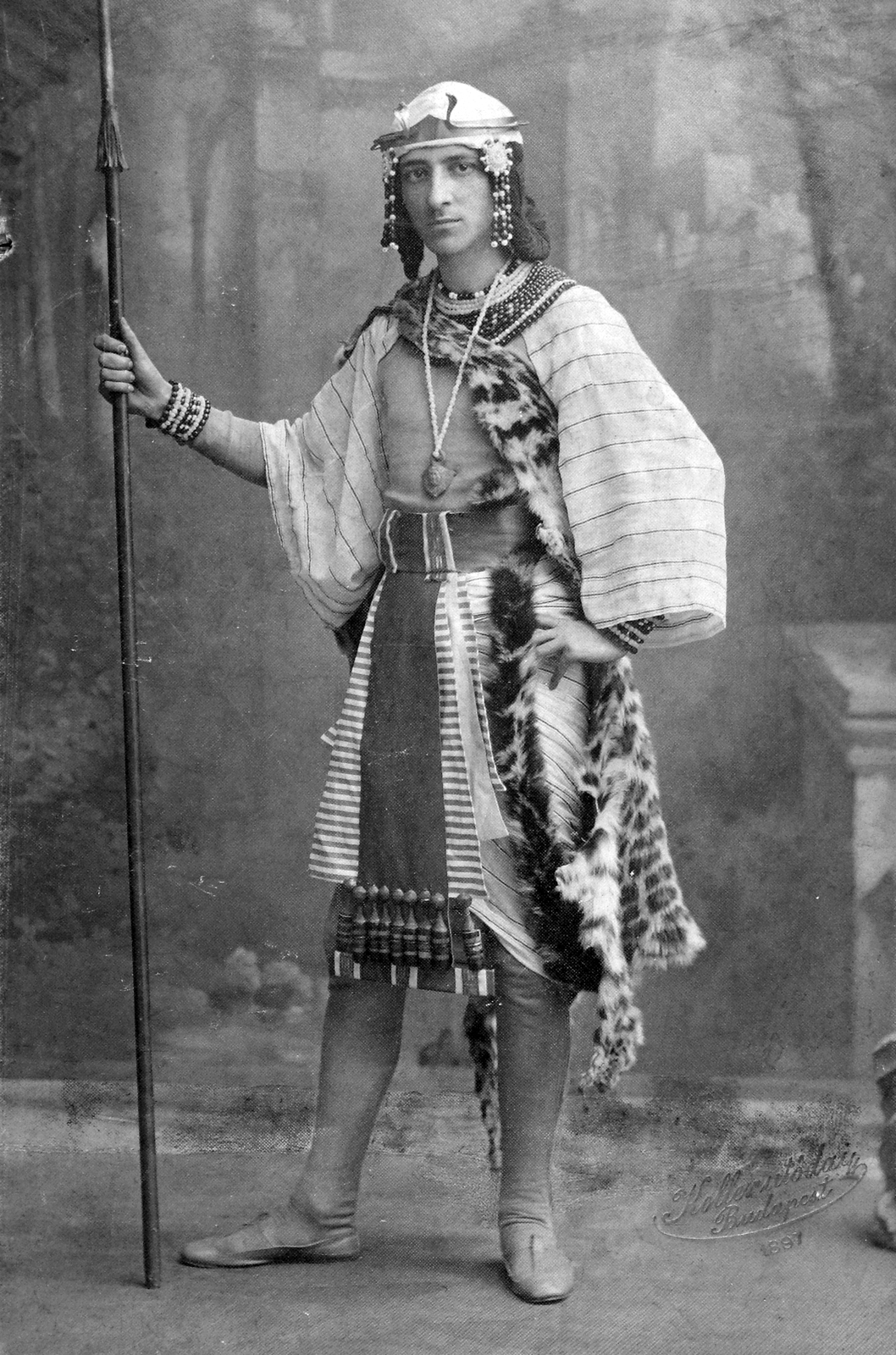 1900, Fortepan, portrait, costume, studio, man, lance, Fortepan #22858