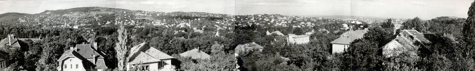 Magyarország, Budapest XII., panoráma a Zirzen Janka utca 9. számú ház tetőteraszáról Virányos és a II. kerület irányába., 1938, Flanek-Falvay-Kováts, Budapest, Fortepan #228591