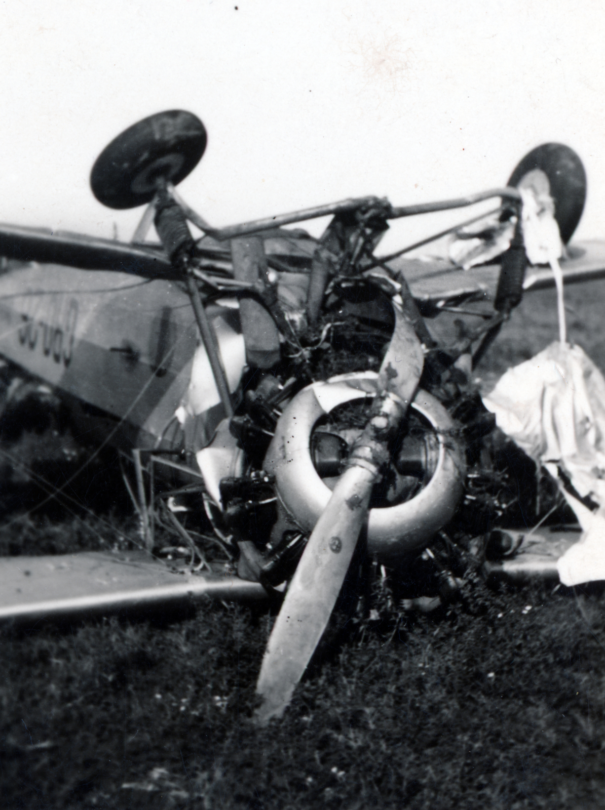 Italy, Grottaglie, balesetet szenvedett Breda Ba.25 típusú repülőgép., 1939, Szűcs Zsigmond örökösei, airplane, wreck, Breda-brand, Fortepan #228598