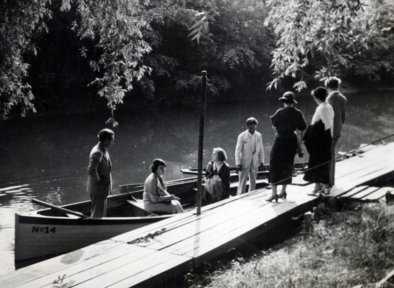 1934, Flanek-Falvay-Kováts, boating, port, excursion, Fortepan #228702