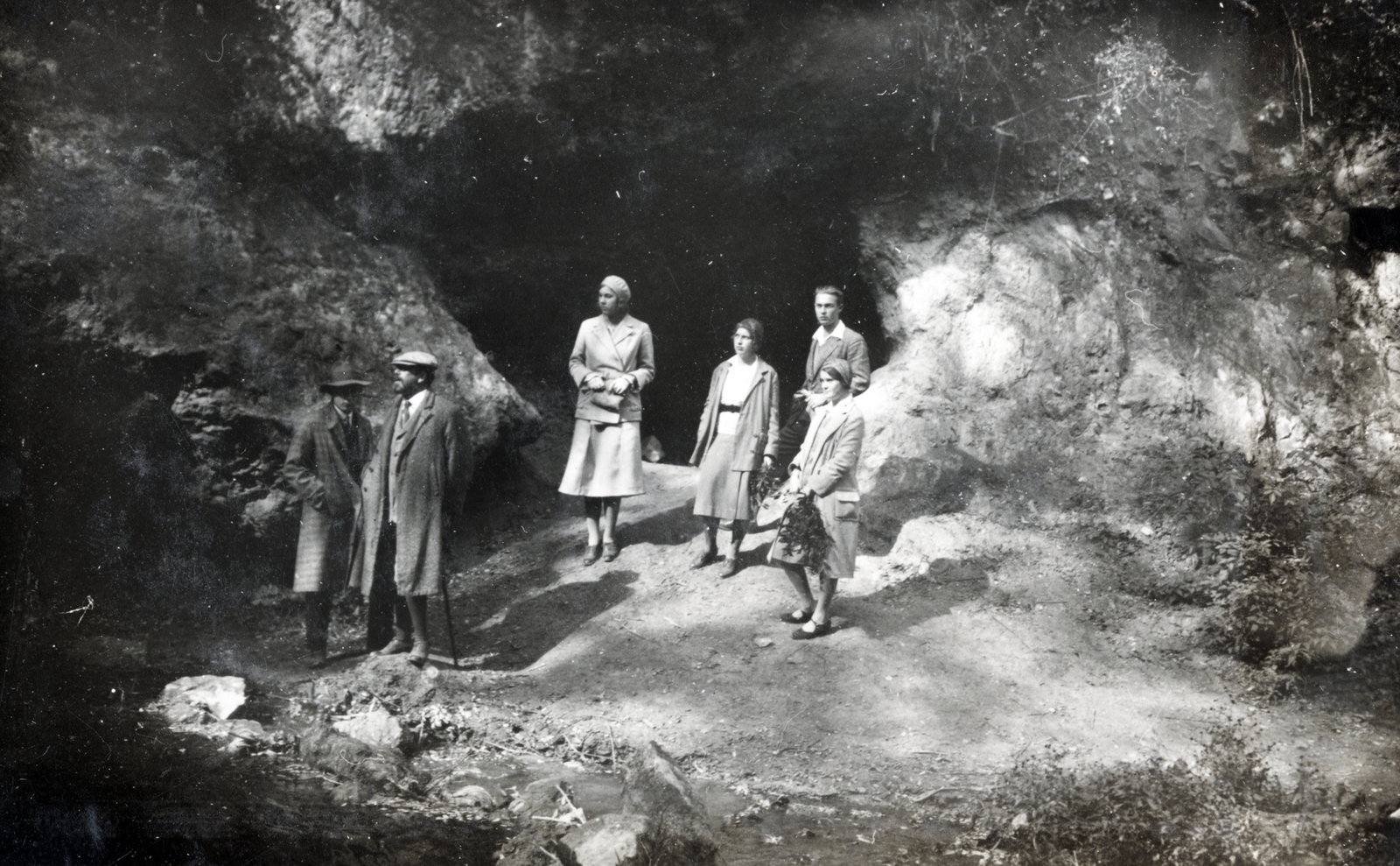 1931, Flanek-Falvay-Kováts, excursion, cave, Fortepan #228766