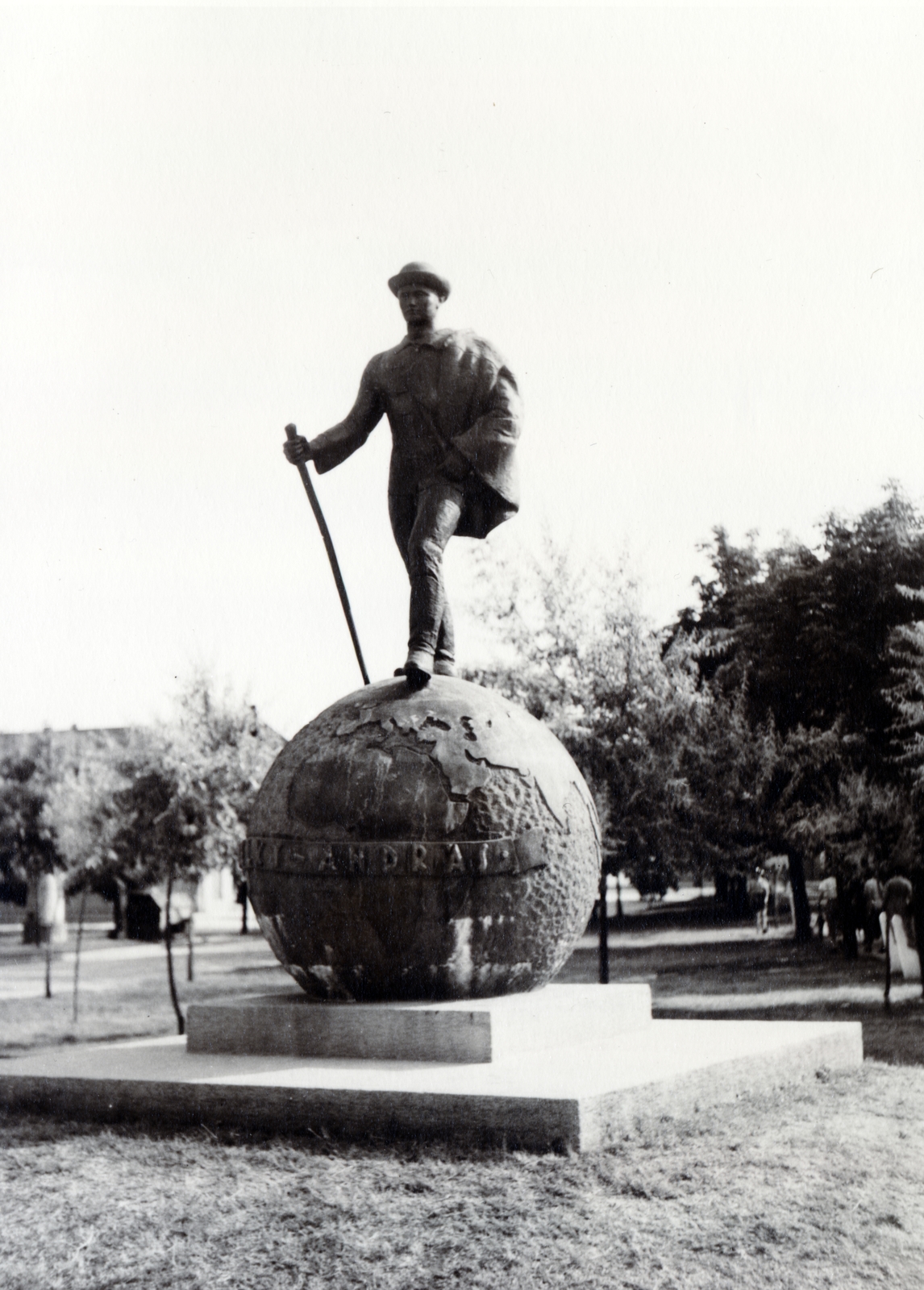 Magyarország, Baja, Jelky András tér, Jelky András szobra (Medgyessy Ferenc, Miskolczy Ferenc 1936.)., 1938, Flanek-Falvay-Kováts, Jelky András-ábrázolás, Fortepan #228834