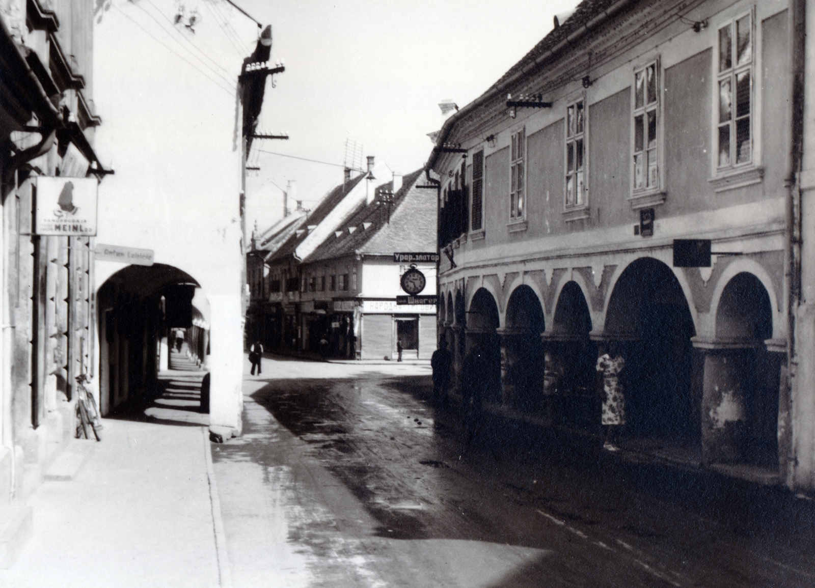 Horvátország, Vukovár, ulica dr. Franje Tuđmana, jobbra az ulica Vladimira Nazora torkolata., 1938, Flanek-Falvay-Kováts, Fortepan #228850