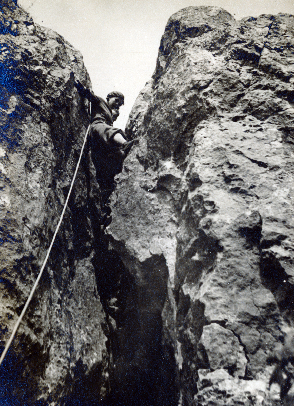1934, Flanek-Falvay-Kováts, rock, Mountaineering, Fortepan #229021