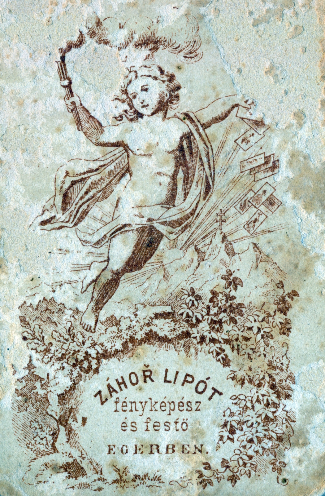 Magyarország, Eger, Záhor Lipót fényképész és festő., 1900, Ábrahám Katalin és László, hátlap, fényképész, műterem, Fortepan #229035