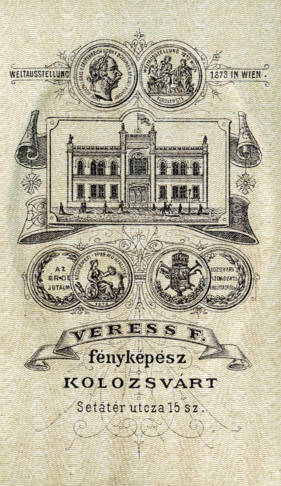 Kolozsvár, 1900, Ábrahám Katalin és László, hátlap, fényképész, műterem, Fortepan #229039
