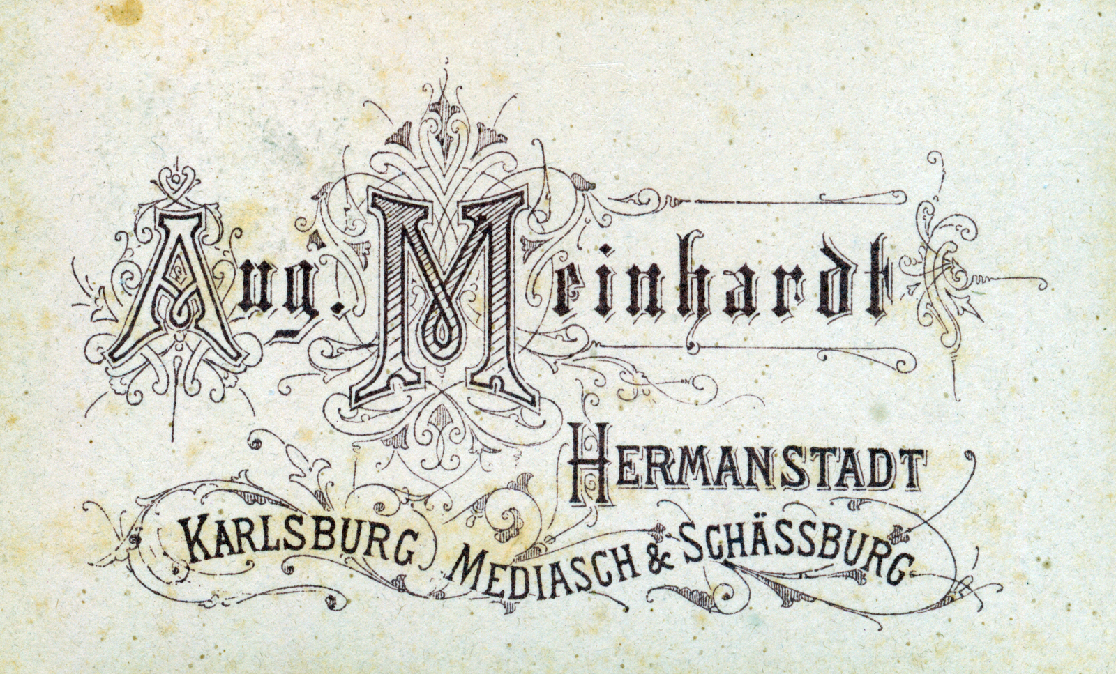 Románia,Erdély, Nagyszeben, Meinhardt fényképész., 1900, Ábrahám Katalin és László, hátlap, fényképész, műterem, Fortepan #229056