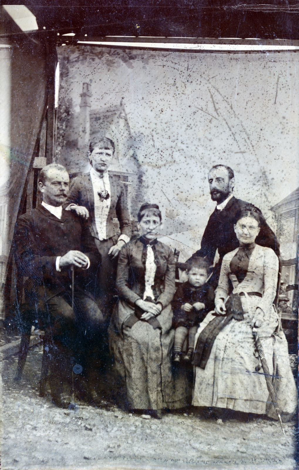 1900, Ábrahám Katalin és László, family, studio, Fortepan #229065