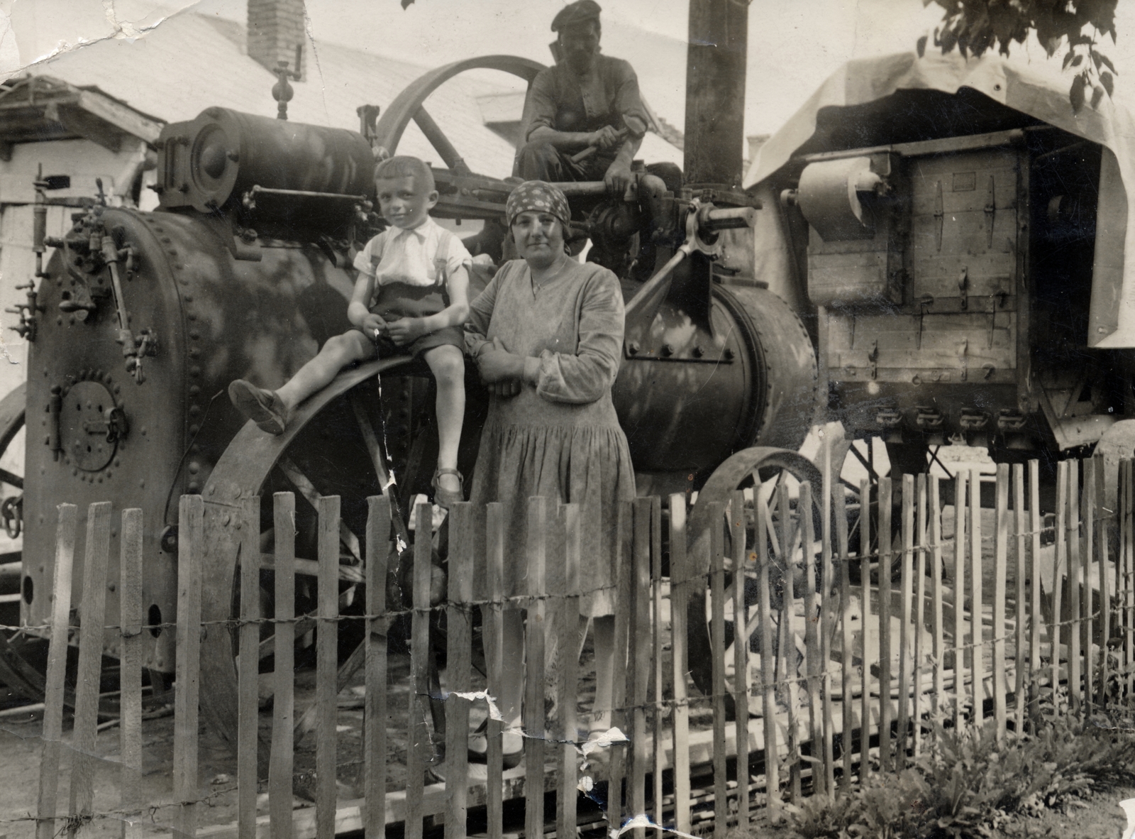 1923, Kocsák család, ül, kisfiú, gőzgép, Fortepan #229139