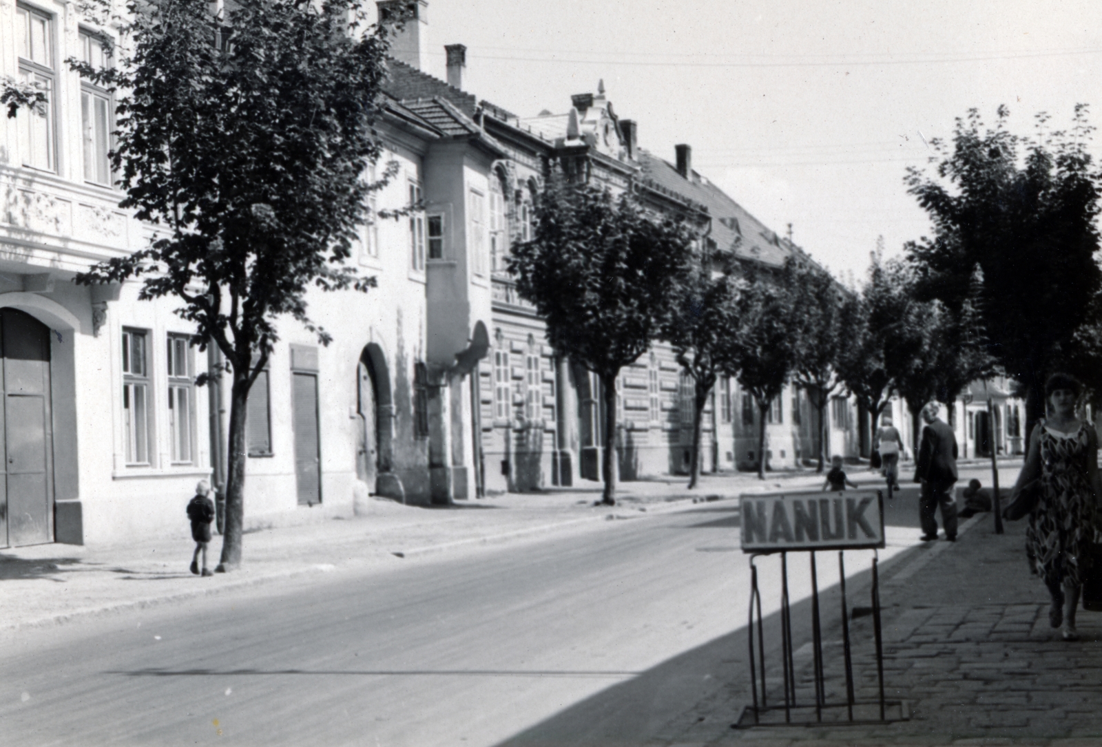 1956, Flanek-Falvay-Kováts, street view, label, Fortepan #229193