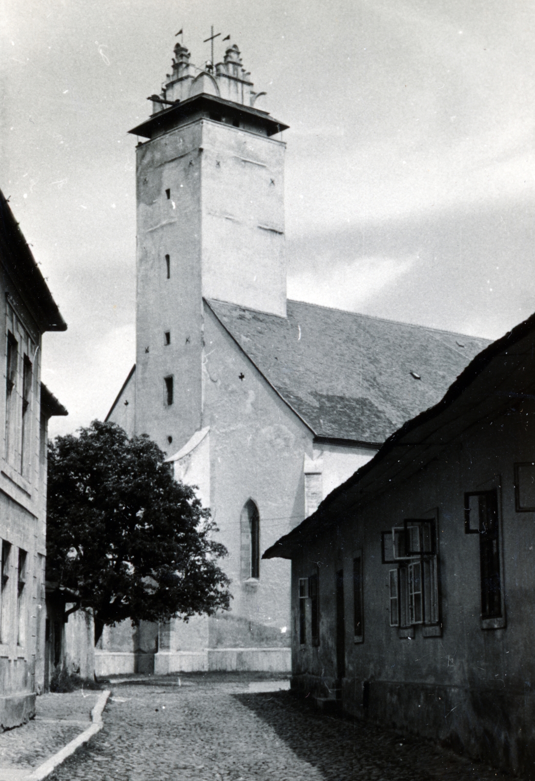 1956, Flanek-Falvay-Kováts, church, steeple, Fortepan #229206