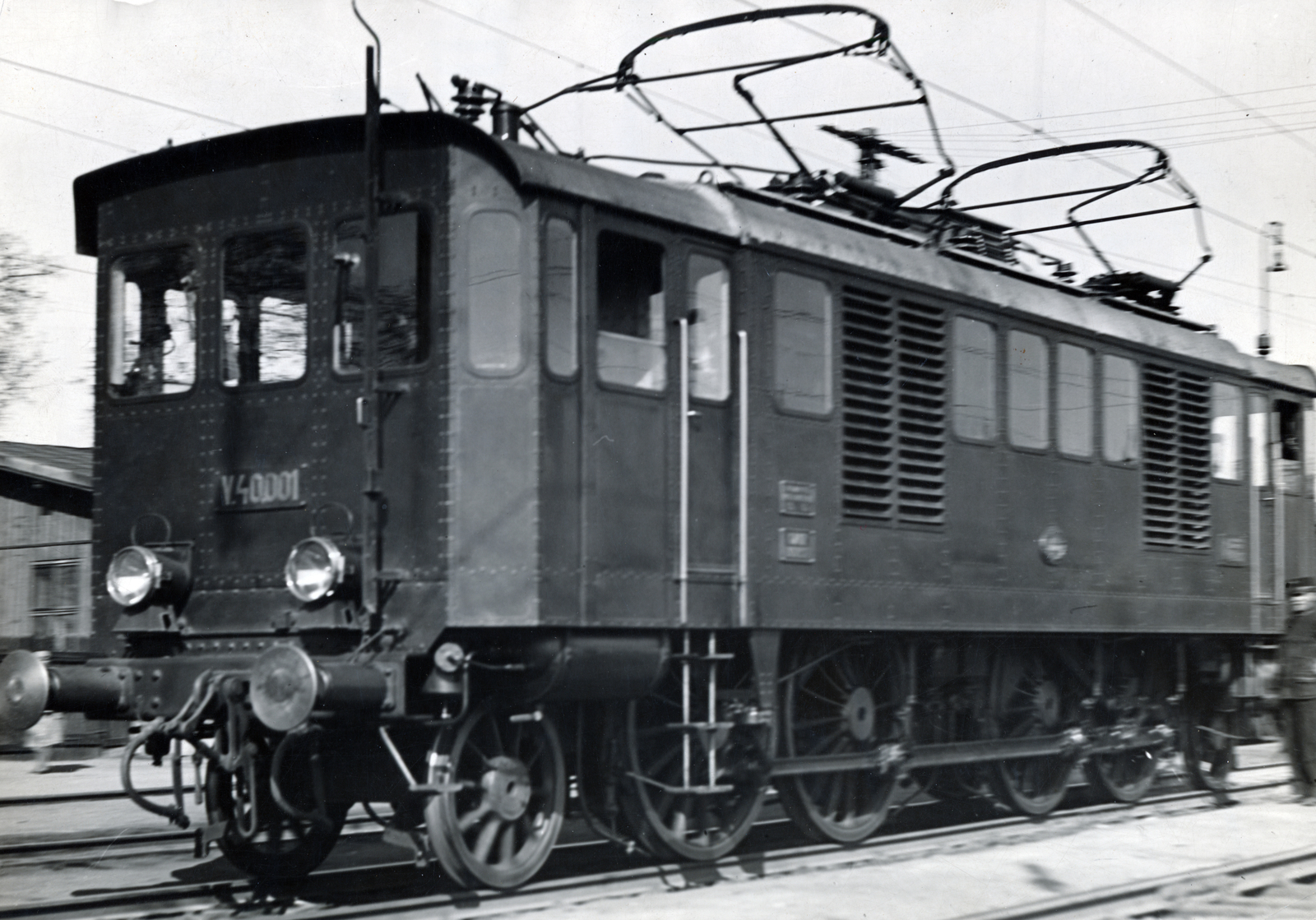 1943, Fortepan/Album085, MÁV V40 series, electric locomotive, Fortepan #229415