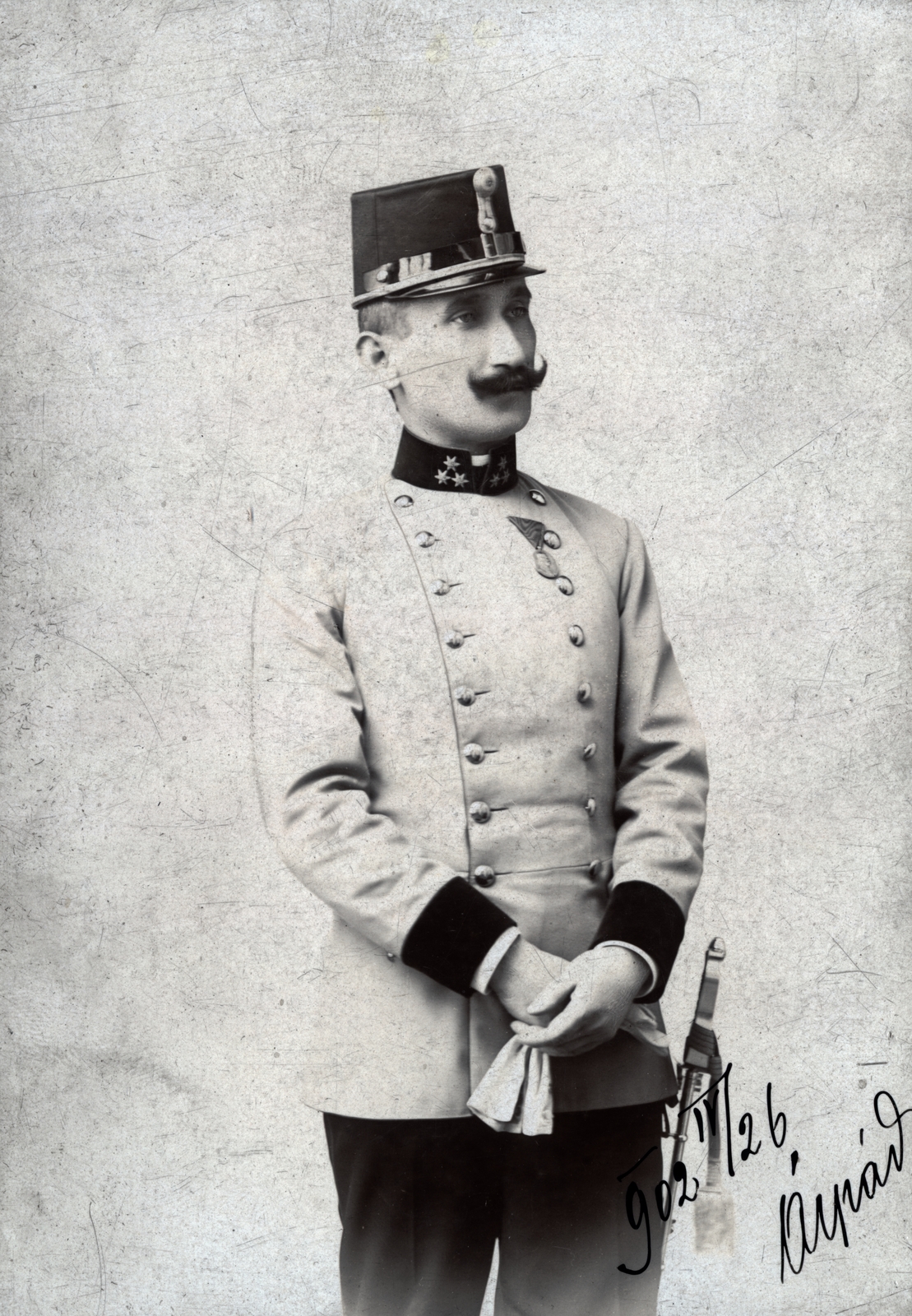 Buchgraber Emil., 1902, Schermann Ákos, egyenruha, kitüntetés, Fortepan #229466
