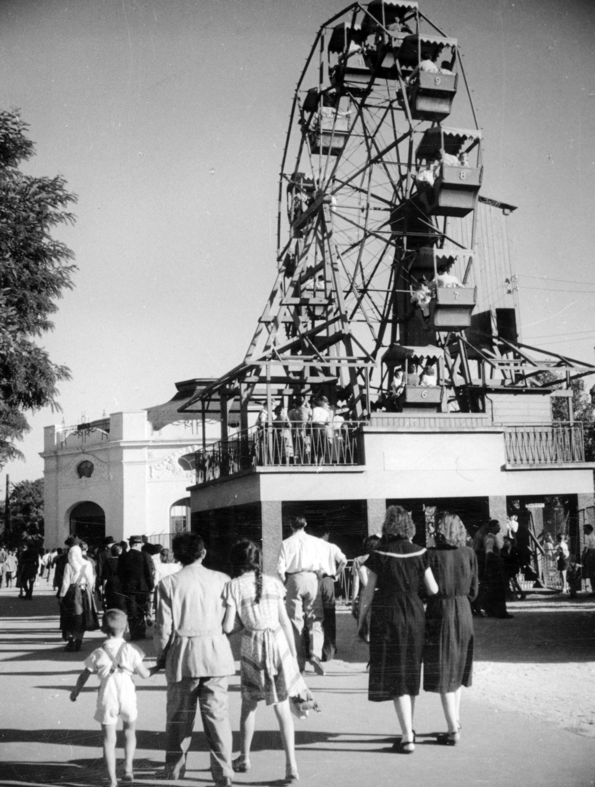 Hungary, Budapest XIV., Óriáskerék., 1953, Fortepan/Album083, amusement park, Ferris wheel, Budapest, Fortepan #229768