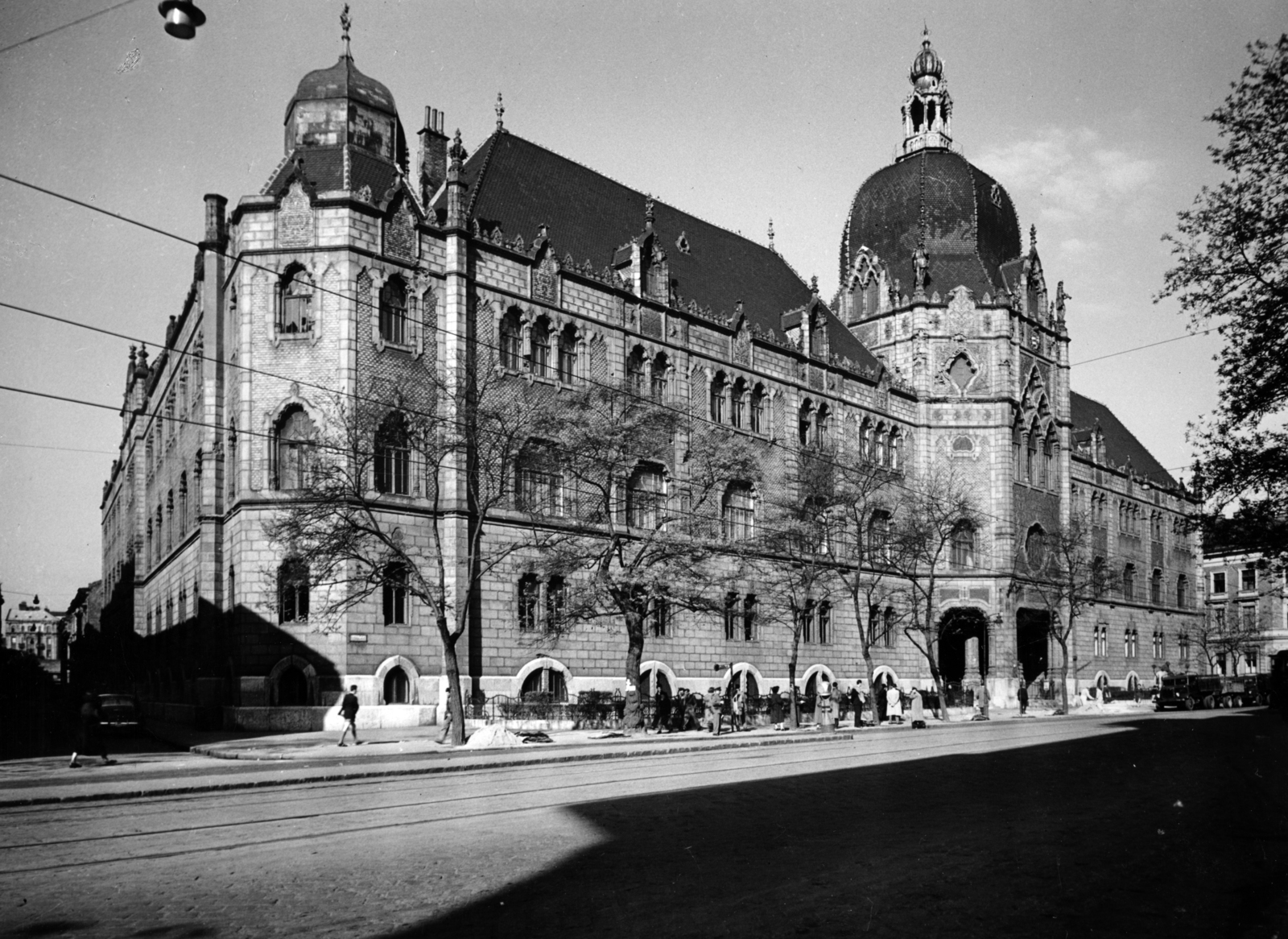 Magyarország, Budapest IX., Üllői út, szemben a Hőgyes Endre utca és a Kinizsi utca között az Iparművészeti Múzeum., 1954, Fortepan/Album083, Budapest, múzeum, épített örökség, szecesszió, Fortepan #229804