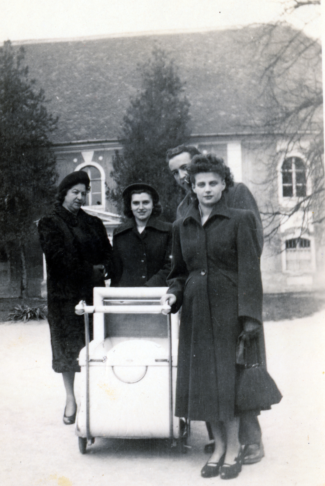 1948, Korner Veronika, család, babakocsi, Fortepan #230091