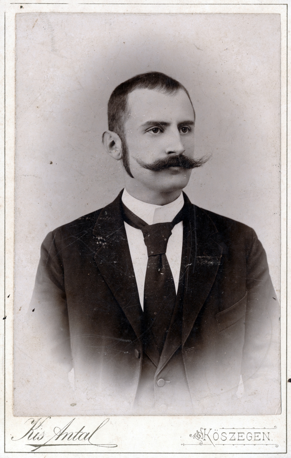 1900, Korner Veronika, bajusz, portré, nyakkendő, zakó, mellény, Fortepan #230115