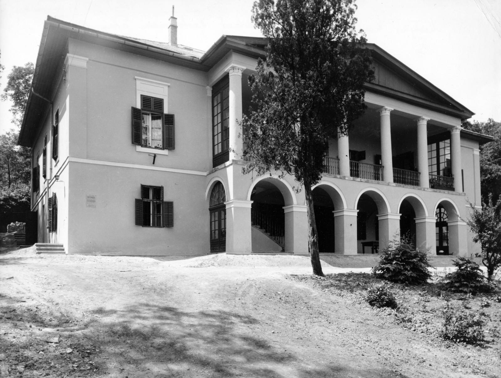 Magyarország, Budapest XII., Mátyás király út 14/c, Libasinszky-villa., 1965, Fortepan/Album087, Budapest, oszlopsor, árkád, timpanon, zsalugáter, Fortepan #230265